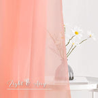 NICETOWN Sheer Scarf Curtain for Bedroom - Soft Voile Textured Window Topper Curtain Valance for Princess/Daughter Room Decor (W60 x L216, 1 Pack, Coral)