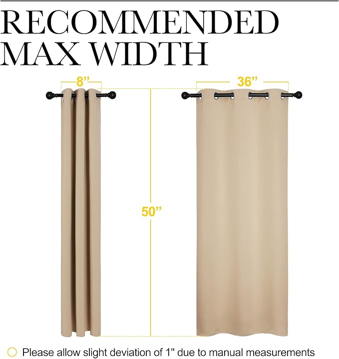 NICETOWN Room Darkening Draperies Window Curtain Panels, Thermal Insulated Grommet Room Darkening Curtains for Bedroom (Biscotti Beige, 2 Panels, W42 x L50 -inch)