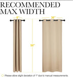 NICETOWN Room Darkening Draperies Window Curtain Panels, Thermal Insulated Grommet Room Darkening Curtains for Bedroom (Biscotti Beige, 2 Panels, W42 x L50 -inch)