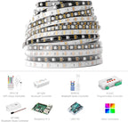 BTF-LIGHTING WS2812B IC RGB 5050SMD Pure Gold Individual Addressable LED Strip 3.28FT 100LED 100Pixel/m Flexible Full Color IP30 DC5V for DIY Chasing Color Project(No Adapter or Controller)