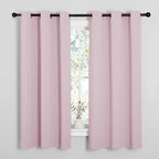 NICETOWN Room Darkening Curtains for Kitchen, Baby Pink, Set of 2, 42 inches Wide by 50 inches Long, Window Treatment Thermal Insulated Solid Grommet Room Darkening Curtains/Drapes for Bedroom