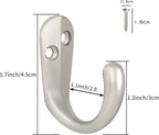 IBosins 20PCS Coat Hooks Wall Mounted Single Prong Robe Hook for Hanging Towel Hooks with 40 Screws for Cup, Mug, Bags, Hat, Cap, Scarf, Pet leashes