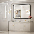 40X30 Inch Black Bathroom Mirror with LED Lights,Metal Frame Lighted Vanity Mirror,Anti Fog Design&Dimmable&Touch Switch, Wall Mounted Makeup Mirror for Home Decor(Horizontal/Vertical)
