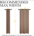 NICETOWN Blackout Window Curtains and Drapes for Kitchen, Window Treatment Thermal Insulated Solid Grommet Blackout Drapery Panels (Set of 2 Panels, 29 by 45 Inch, Cappuccino)