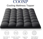 COONP Twin Mattress Topper, Extra Thick Pillowtop, Cooling Plush Mattress Pad Cover Bed Topper Protector with 8-21 Inch Deep Pocket (Black, Twin)