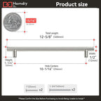 homdiy 5 Pack Brushed Nickel Cabinet Hardware Cabinet Pulls - HD201SN Cupboard Handles Modern Cabinet Door Handles 7-1/2inch Hole Center Modern T-Bar Pulls
