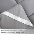 Cooling Mattress Pad Extra Thick Bed Topper Plush Pillow Top Hotel Quality Down Alternative Mattress Topper for Queen Bed, Queen Size, Grey