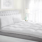 Superior Mattress Topper, Down Alternative, 2 Inch Deep Sized Bed Pillow Top, Comfort Pad, Fluffy Mattress-Topper Protector, Plush Cooling Extra Soft, Hotel Quality, Full, White