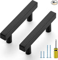 Ravinte Cabinet Handles 30 Pack - 2-1/2 Inch Matte Black Square Pulls, 4 Inch Overall Length - Kitchen Hardware Drawer Pulls