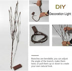 DK177 2 Pack Led Branch Light Battery Operated Lighted Branch Vase Filler Willow Tree Artificial Little Twig Power Sliver 30 Inch 20 LED for Home Romantic Decoration (Sliver-Color)