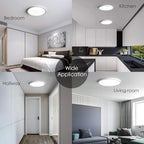 TALOYA Flush Mount 12 Inch Ceiling Light (Milk White Shell), 20W Surface Mount LED Light Fixture for Bedroom Kitchen,5 Color Temperatures in One,0.94 Inch Thickness Round