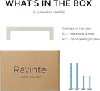 Ravinte 15 Pack Solid 3-1/2 Inch Center to Center Slim Square Bar Dresser Drawer Handles Kitchen Cabinet Handles Brushed Nickel Drawer Pulls Kitchen Cabinet Hardware Pulls
