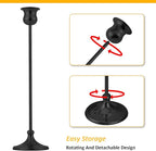 Taper Candle Holder Tall Vintage Metal Candlestick Holders Candle Stick Candelabra for Halloween Thanksgiving Christmas Holiday Wedding (Matt Black, 2 Sets (6 pcs))