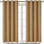 BGment Blackout Curtains for Living Room - Grommet Thermal Insulated Room Darkening Curtains for Bedroom, 2 Panels of 52 x 54 Inch, Khaki