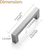 Ravinte 3 Pack 3-1/2 Inch Square Cabinet Handles Satin Nickel Pulls Brushed Nickel Drawer Pulls Kitchen Cupboard Hardware for Cabinets Cupboard Drawer Handles