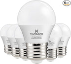 hansang A15 LED E26 Small Light Bulb, Daylight 5000K, 60Watt Equivalent Ceiling Fan Light Bulbs, E26 Standard Base Appliance Light Bulb, 600 Lumen, CRI85+, Eye Protection, 120V, Non-Dimmable 6 Pack