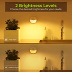 AUVON Rechargeable Battery Night Light, Mini with Motion Sensor, Warm White LED Stick-On Closet Light with Dusk to Dawn Sensor, Adjustable Brightness for Wall, Stairs, Hallway, Cabinet (2 Pack)