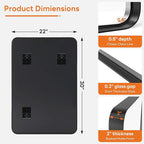 Bathroom Mirror 30x22 Inch Black Metal Framed Rounded Rectangle Vanity Mirror for Wall, Over Sink, Farmhouse, Restroom, Anti-Rust, Modern Decorative, Horizontal or Vertical Hanging