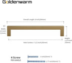 goldenwarm 10 Pack Champagne Bronze Cabinet Pulls Bronze Cabinet Pulls 7-1/2in Champagne Drawer Handles Brushed Gold Drawer Handles Square Kitchen Dresser Hardware for Dresser Bedroom