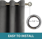 BGment Blackout Curtains for Bedroom - Grommet Thermal Insulated Room Darkening Curtains for Living Room, Set of 2 Panels (52 x 72 Inch, Dark Grey)