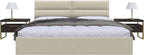 Vänt Upholstered Wall Panels - Queen/Full Size Wall Mounted Headboards - Faux Merino Wool Cream - Set of 4 Panels (Each Individual Panel 30"x11.5")