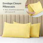 LuxClub 4 PC Sheet Set Bed Sheets Deep Pockets 16" Eco Friendly Wrinkle Free Cooling Machine Washable Hotel Bedding Silky Soft - Lemon King