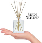 Urban Naturals Lavender Fields Oil Essential Oil Reed Diffuser Set with Real Lavender! French Blossoms, Geranium & Clary Sage – Sleek Rectangular Refillable Glass Bottle – Made in The USA