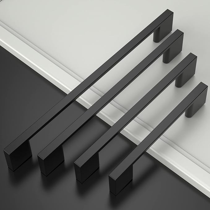 Asidrama 10 Pack 7.5 Inch(192mm) Matte Black Kitchen Cabinet Handles, Cabinet Pulls Kitchen Cabinet Hardware for Cupboard Drawer Pulls