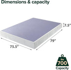 ZINUS Metal Box Spring with Wood Slats, 7.5 Inch Mattress Foundation, Sturdy Steel Structure, Easy Assembly, King