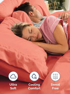 Extra Deep King Sheet Set - 6 Piece Breathable and Cooling Sheets - Hotel Luxury Bed Sheets Set - Easy & Secure Fit - Soft, Wrinkle Free and Comfy Sheets Set - Coral Sheet Set with Extra Deep Pockets