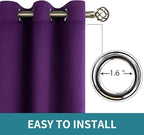 BGment Blackout Curtains - Grommet Thermal Insulated Room Darkening Bedroom and Living Room Curtain, Set of 2 Panels (52 x 54 Inch, Royal Purple)
