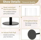 NUPTIO Hurricane Glass Candle Holders: 6 Pcs Black Metal Candlestick Tapered Holder with Clear Chimney Covers Bottomless Tall Modern Taper Candles Stick Cylinder Stand for Halloween Fireplace Decor