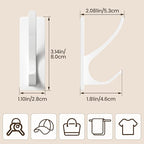 Self Adhesive Coat Hooks for Hanging, Heavy Duty Stainless Double Wall Hook for Towel, Backpack, Hat, Sturdy Metal Hanger for Bathroom, Bedroom, Door, Wall Mounted, 6 Pack, White