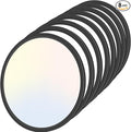 Zemty 8Pack 12 Inch LED Flush Mount Light, 28W 3200lm Super Slim Ceiling Light Fixture, 3000K/4500K/6000K Selectable Ceiling Lamp for Bedroom, Bathroom, Kitchen, Living Room (Black)