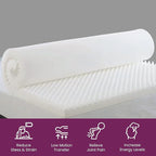 Mayton Convoluted Egg Shell 2-inch Breathable Foam Bed Topper | Makes Mattresses Comfortable and Relaxing, Provides Faster Pain Relief and Provides Orthopedic Beneficial Support, King, Off-White