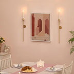 Sziqiqi Wall Candle Holder Gold: Candle Sconces Wall Decor Set of 2 for Dining Room Wall Hanging Candle Sticks Holder for Living Room Fireplace