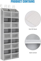 Over the Door Organizer - 10 Compartments, 80 lbs Load Behind Door Storage, Extra Large Hanging Storage Organization, Door Hanging Organizer for Bedroom, Bathroom, Nursery, Shoes, Diaper, Grey