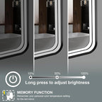 28x36 Inch LED Bathroom Mirror with Lights, Black Metal Framed LED Mirror for Bathroom, 3 Colors and Stepless Dimmable Wall Mounted Lighted Bathroom Vanity Mirror, Anti-Fog, Memory