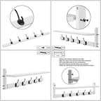AMBIRD Wall Hooks with Shelf | Entryway Hanging Wood Coat Hooks | Wall-Mounted Rack with 5 Dual Hooks | Bathroom, Living Room, Bedroom (Modern).