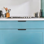 Ravinte Hardware 10 Pack Black Cabinet Handles, 4.75 Inch (120mm) Finger Edge Pulls, 3.75 Inch Hole Center, Finger Pulls for Cabinets