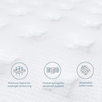 Coolvie King Size Mattress, 12 Inch Hybrid King Mattress in a Box, Medium Firm Feel with Memory Foam, Pocket Spring for Motion Isolation, Extra Lumbar & Shoulder Support for Pain Relief, 80x76x12