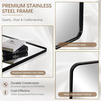 ANDY STAR 40X32 Inch Black Bathroom Mirror, Black Bathroom Vanity Mirrors for Wall, Rounded Rectangle Mirror for Bathroom, Seamless Tube Metal Frame, 1’’ Deep Wall Mounted Vertical/Horizontal
