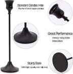 Matte Black Taper Candle Holder Set of 6, Tall Candlestick Holders, Metal Vintage Candle Stickers Long Holder Set, Pillar Decorative Candle Holder Fits 3/4 Inch Candle for Wedding, Dinner, Party…