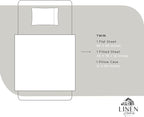 Linen Home 100% Cotton Percale Sheets Twin Size, White, Deep Pocket, 3 Pieces Set - 1 Flat, 1 Deep Pocket Fitted Sheet and 1 Pillowcase, Crisp Cool and Strong Bed Linen