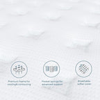 Full Size Mattress 12 Inch, Coolvie Firm Mattress Hybrid in a Box with CertiPUR-US® Certified Foam, Individual Pocket Spring for Motion Isolation & Pressure Relief- Comfort Night Sleep-100-Night Trial