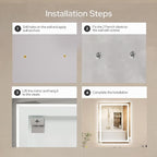 36 x 36 LED Bathroom Mirror with Lights, Lighted Bathroom Vanity Mirror for Wall, Espejos para Baños, Frontlit & Backlit, Anti-Fog, Shatterproof, 3 Adjustable Color Temperatures & Memory Function