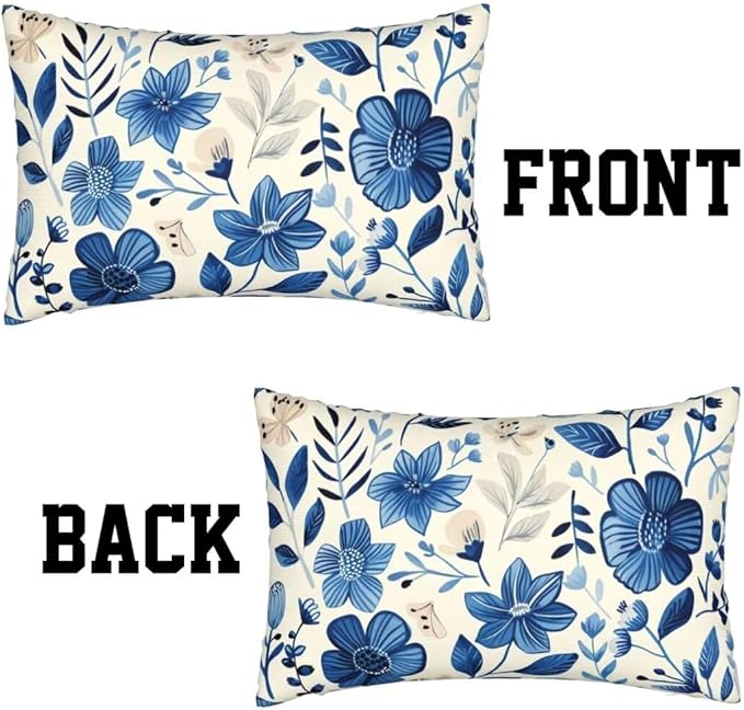 Throw Pillow Covers 16x28 Inch Pillow Covers Set of 2 Couch Pillows for Living Room, Blue Throw Pillows with Invisible Zipper, Soft Accent Pillows Decorative Pillows Farmhouse Decor, Scandinavian J334