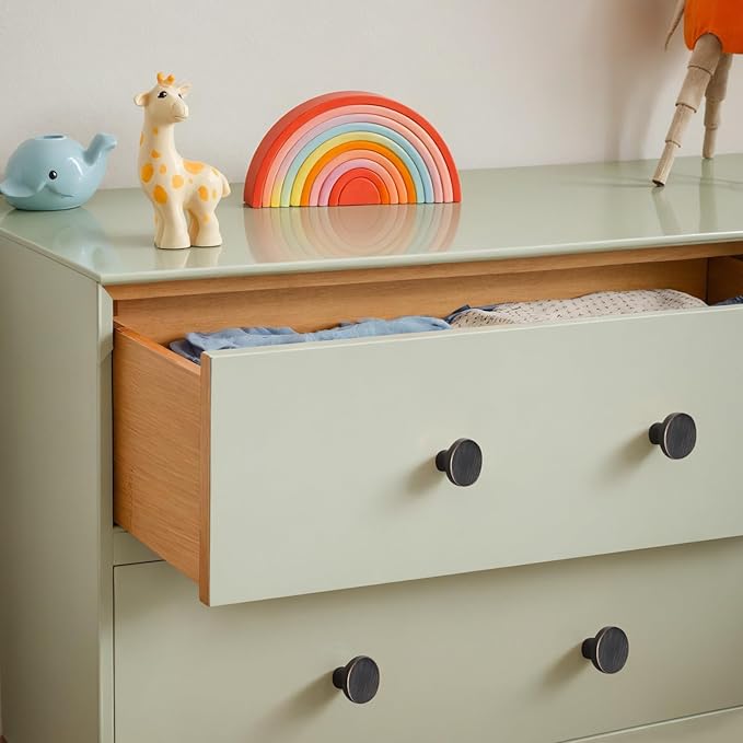 Ravinte 5 Pack Cabinet Knobs Oil Rubbed Bronze Kitchen Cabinet Knobs Round Dresser Drawer Pulls Closet Door Pulls 1-1/5 Inch