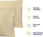 Cal King Size Bed Sheets - 6 Piece 1500 Supreme Collection Fine Brushed Microfiber Deep Pocket California King Sheet Set Bedding - 2 Extra Pillow Cases, Great Value, California King, Dobby Sage