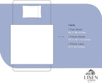 Linen Home 100% Cotton Percale Sheets Twin Size, Dark Blue, Deep Pocket, 3 Pieces Set - 1 Flat, 1 Deep Pocket Fitted Sheet and 1 Pillowcase, Crisp Cool and Strong Bed Linen